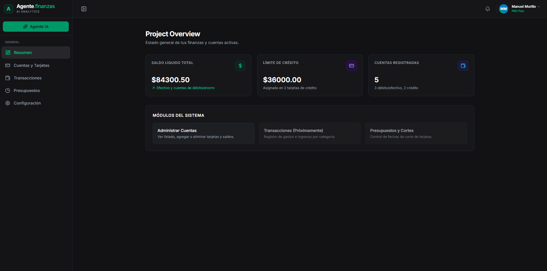 Gestión Financiera Inteligente con Agente IA screenshot 3