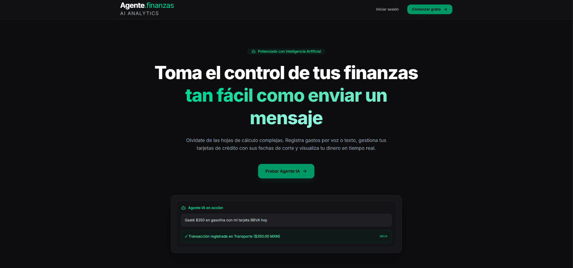Gestión Financiera Inteligente con Agente IA screenshot 4