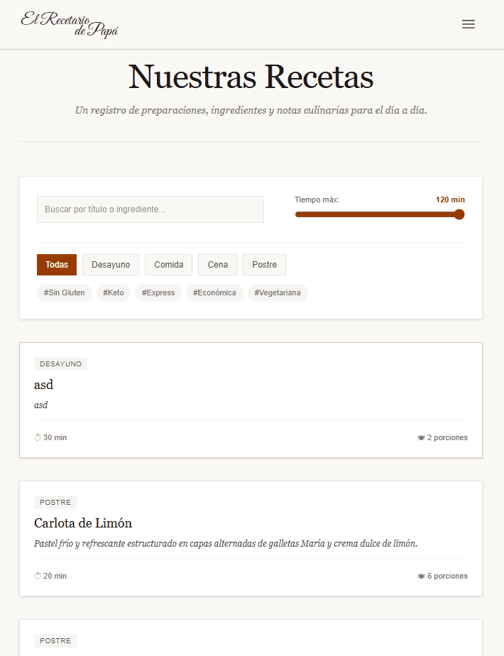 Recetario Interactivo con IA screenshot 2